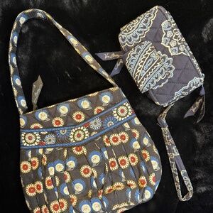 Lot of 2 Vera Bradley Accessories - 1 x handbag, 1 x wallet wristlet